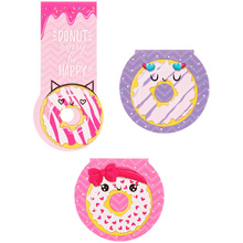 Закладка для книг "Donuts", 25x58 мм, 3 шт, розовый