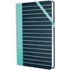 Блокнот "Medium Stripes", А5, 208 листов, клетка, голубой, черный - 2