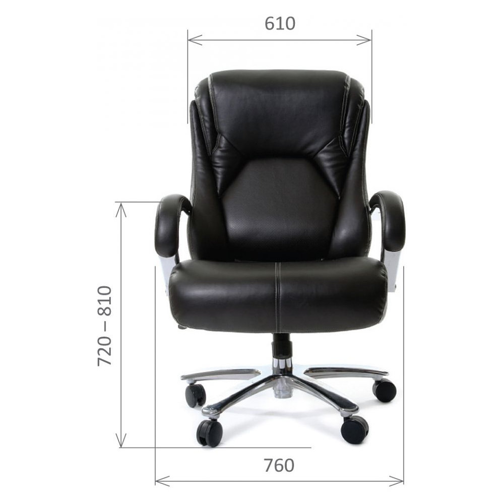 Кресло для руководителя "Chairman 402", экокожа, металл, черный - 4