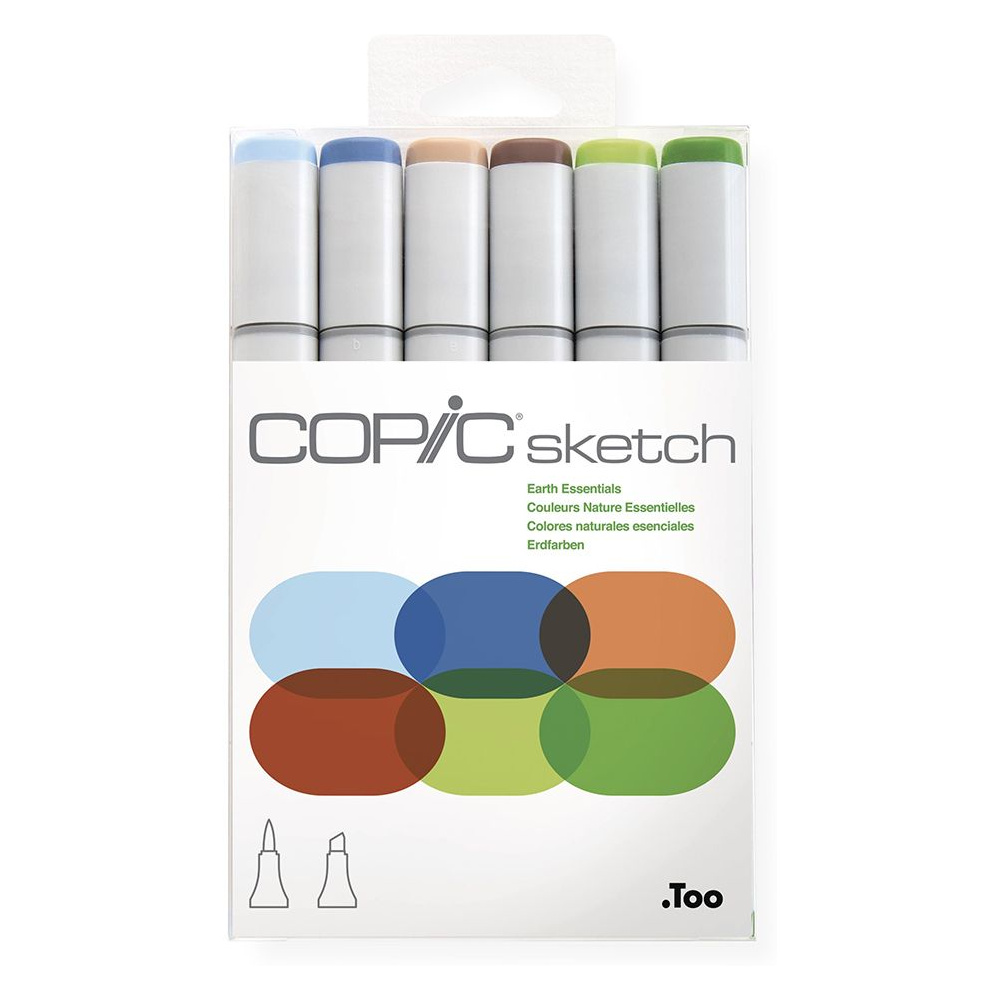 Набор маркеров перманентных "Copic Sketch", 6 цветов, земляные оттенки