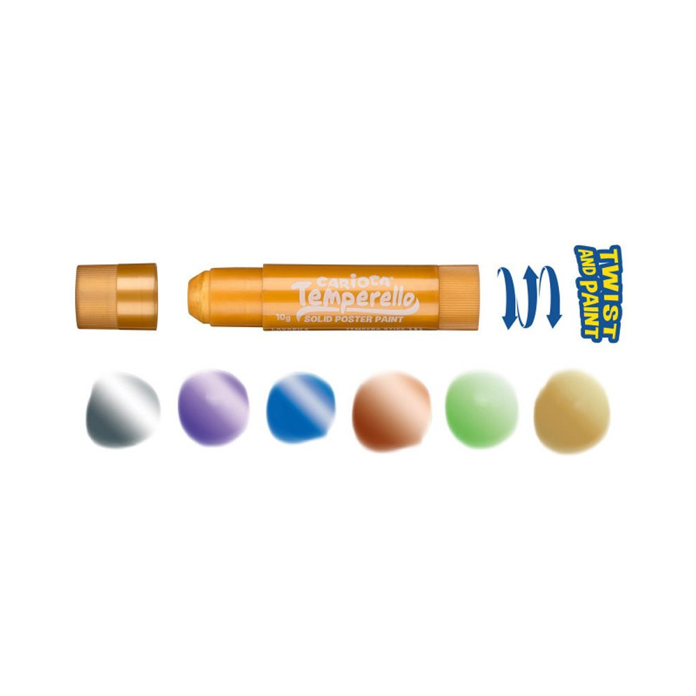 Мелки мягкие "Temperello Metallic", 6 цветов, ассорти - 2
