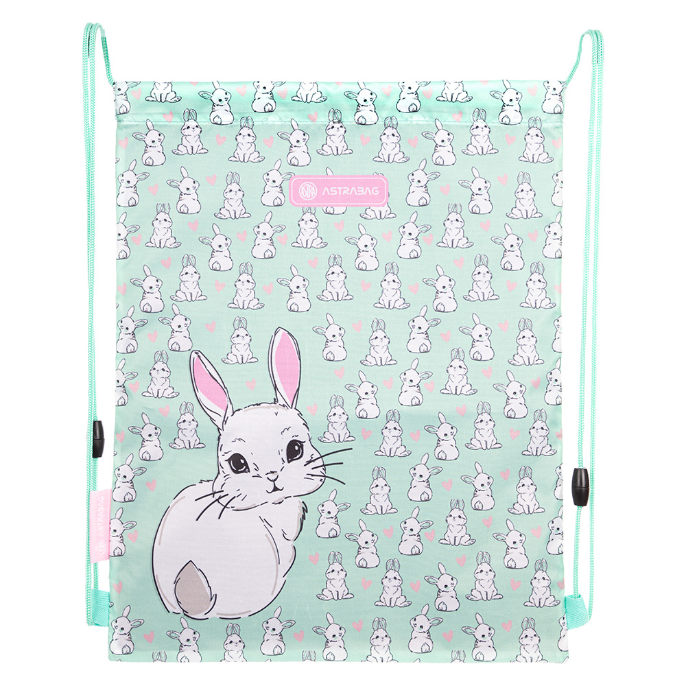 Мешок для обуви "Lovely bunny", 44x33 см, мятный