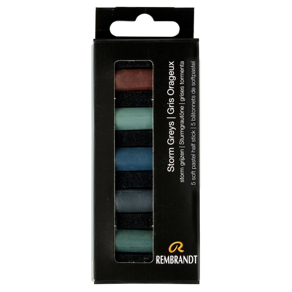 Набор мягкой пастели "Rembrandt Half Pastel", 5 цветов, насыщенные серые