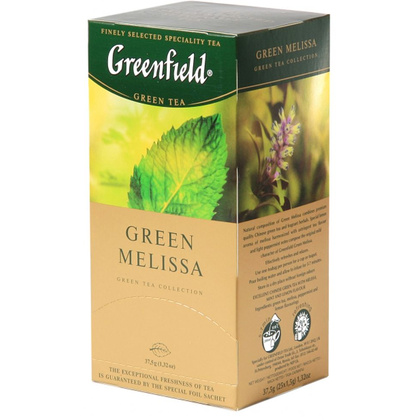 Чай "Greenfield" Green Melissa, 25 пакетиковx1.5 г, зеленый