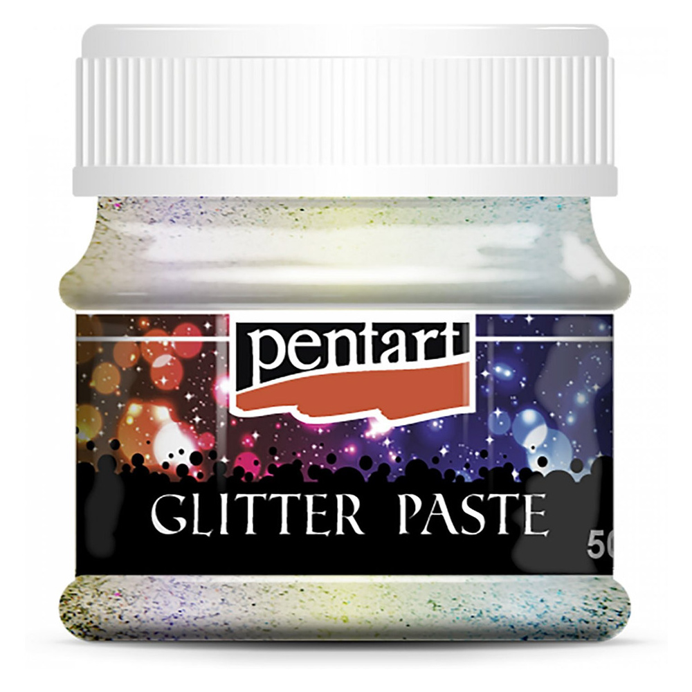 Текстурная паста "Pentart", 50 мл, среднезернистая, серебро