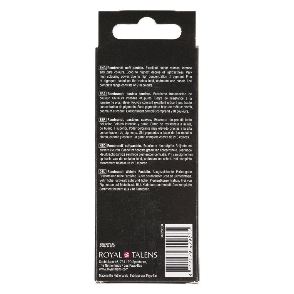 Набор мягкой пастели "Rembrandt Half Pastel", 5 цветов, теплые красные - 3