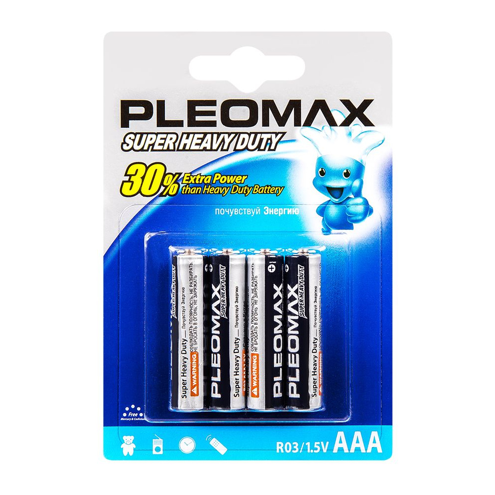 Батарейки солевые Samsung "Pleomax AAA/R03", 4 шт.