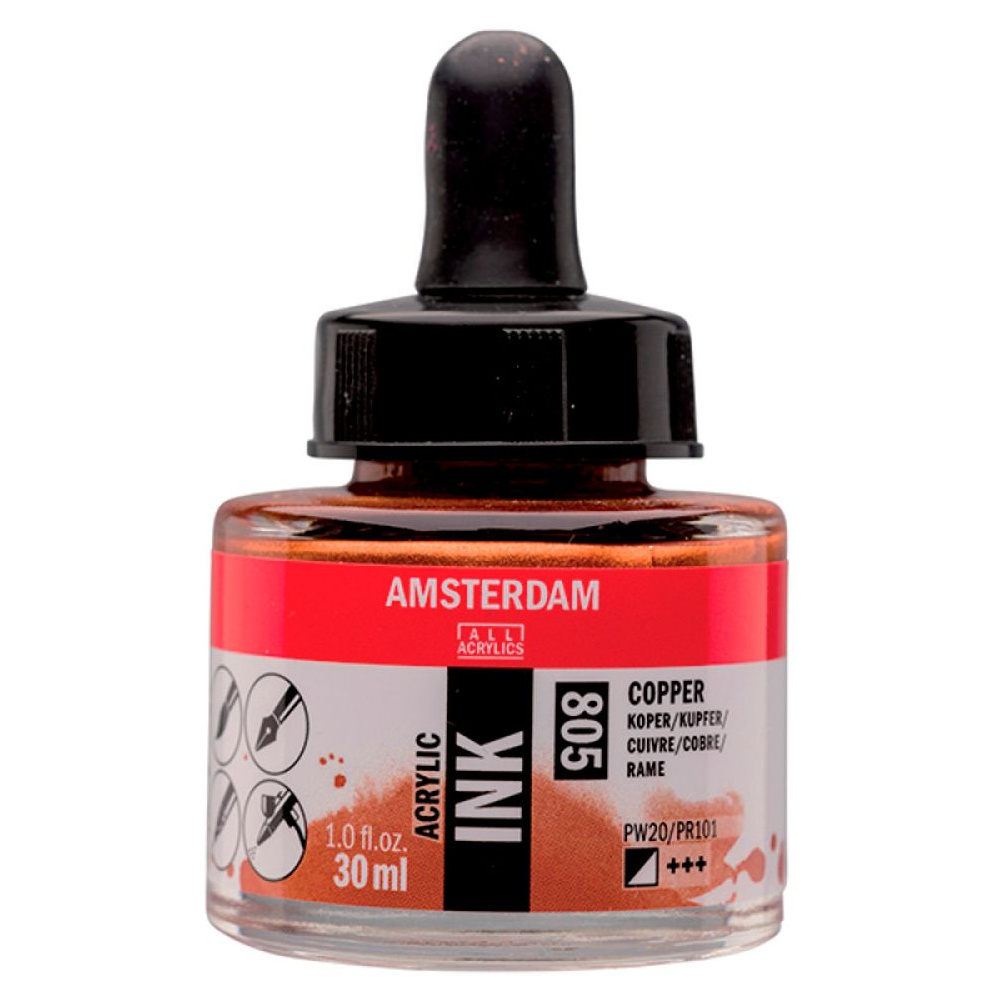 Жидкий акрил "Amsterdam", 805 медь, 30 мл