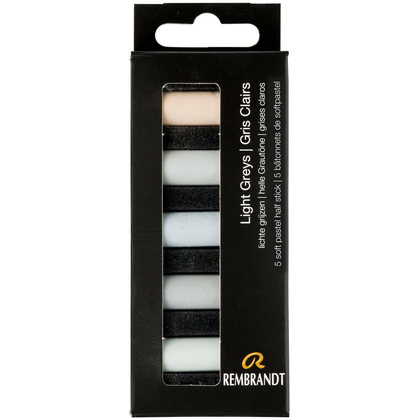 Набор мягкой пастели "Rembrandt Half Pastel", 5 цветов, светлые серые