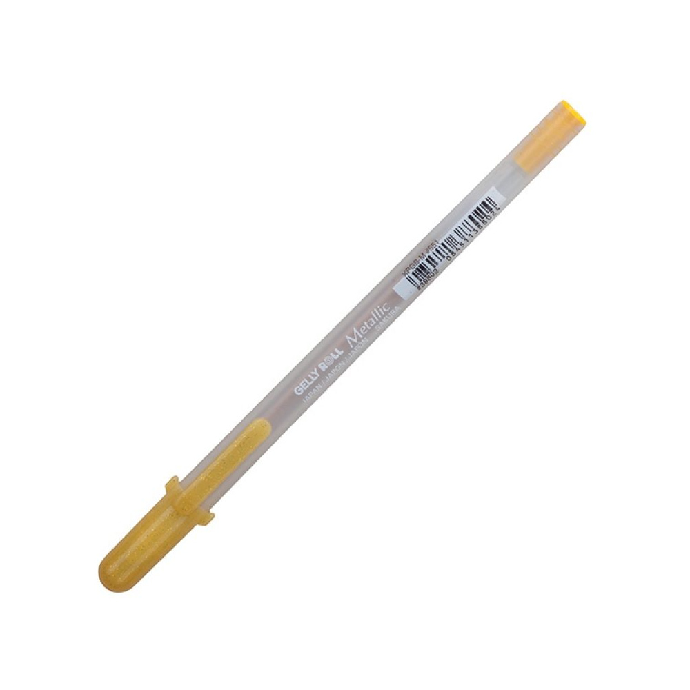 Ручка гелевая "Gelly Roll Metallic", 1.0 мм, прозрачный, стерж. золотистый