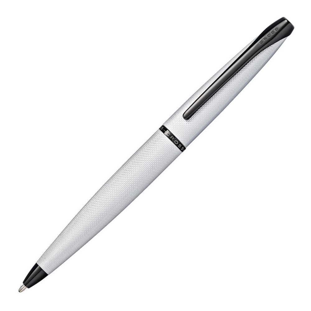 Ручка шариковая автоматическая "Cross Atx Brushed Chrome", 0.7 мм, серебристый, черный, стерж. черный