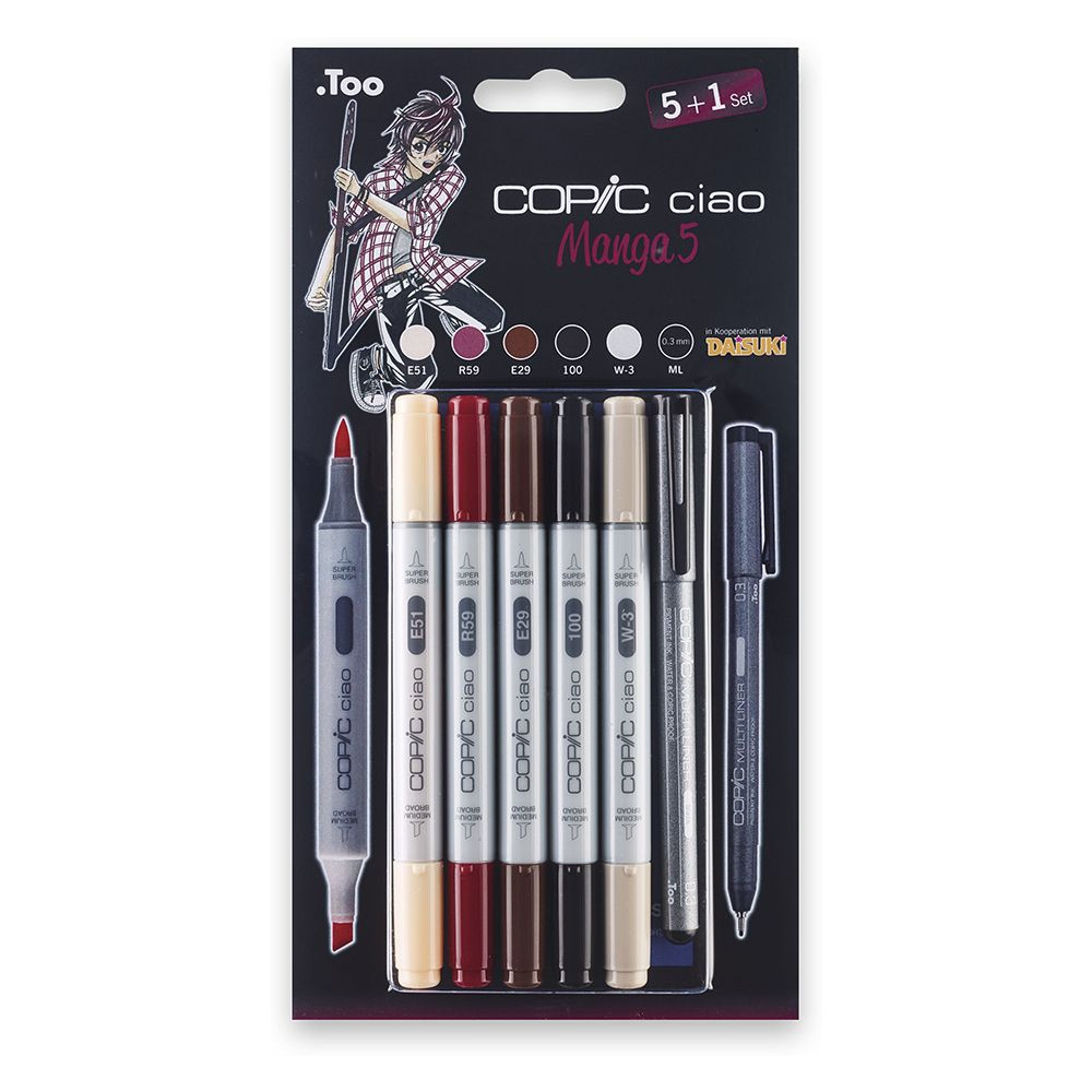 Набор маркеров перманентных "Copic ciao. Manga 5", 5+1 шт.
