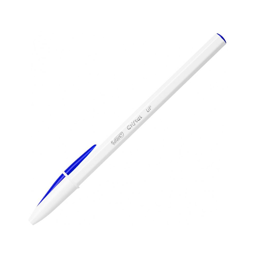 Ручка шариковая "Bic Cristal Up", 0.35 мм, белый, синий, стерж. синий