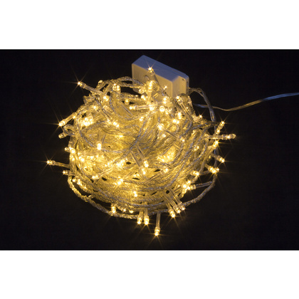 Гирлянда LED "Нить", прозрачный провод, 13.5 м, теплый, белый