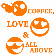 Кружка "Coffee, love & all above", керамика, 330 мл, белый, оранжевый