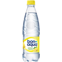 Вода питьевая "Bonaqua", газированная, вкус лимона, 0.5 л