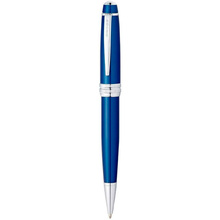Ручка шариковая автоматическая "Cross Bailey Blue Lacquer", 0.7 мм, синий, серебристый, стерж. черный