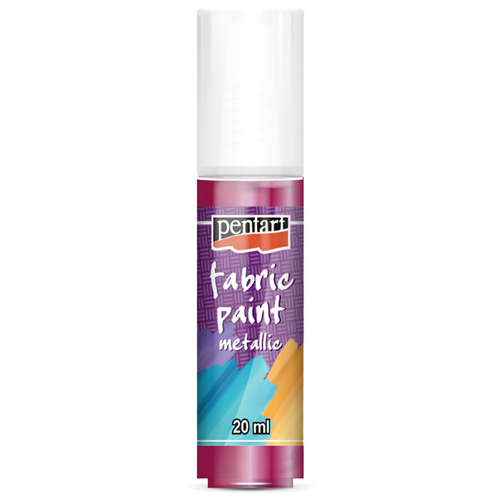 Краски для текстиля "Pentart Fabric paint metallic", 20 мл, розовый