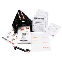 Набор маркеров перманентных двусторонних "Sketchmarker BRUSH Skin Set", 12 шт.