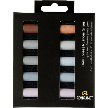 Набор мягкой пастели "Rembrandt Half Pastel", 10 цветов, серые тона