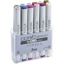 Набор маркеров перманентных "Copic Sketch" EX-5, 12 цветов
