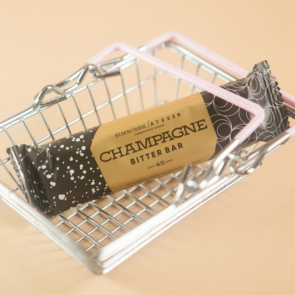 Шоколадный батончик "Simbirsk Atelier. Champagne Bitter Bar", 45 г - 2