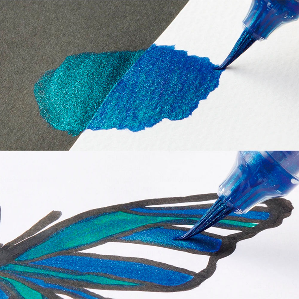 Маркер-кисть "Dual Metallic Brush", черный металлик - 3