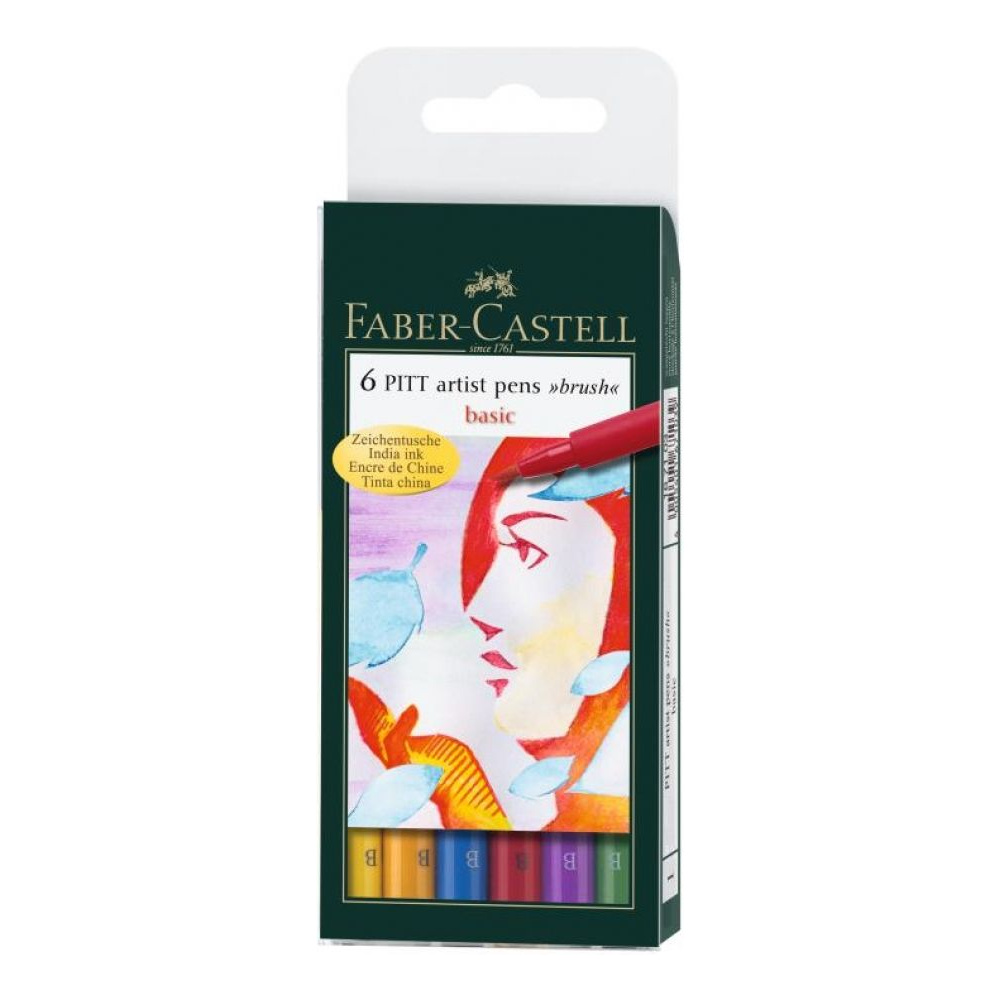 Маркер-кисть "Pitt Artist Pens Brush", 6 шт., земляные оттенки - 3