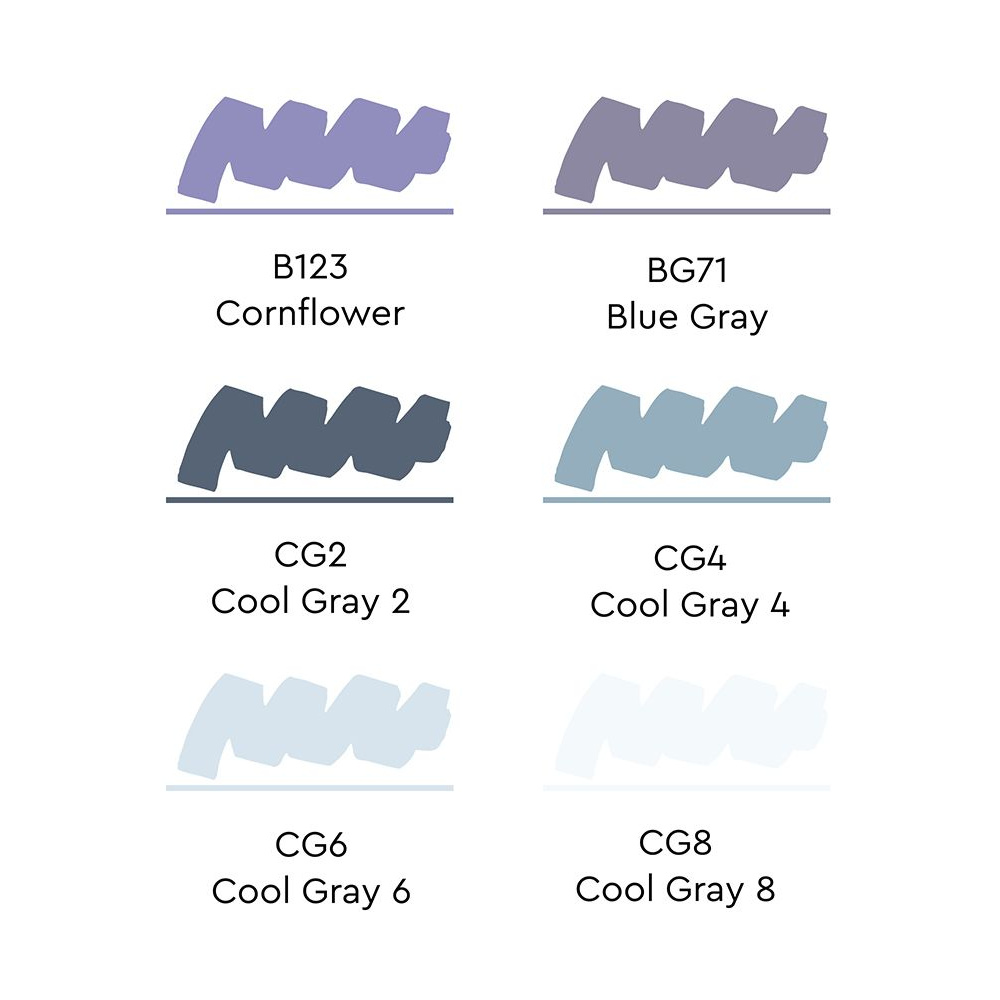 Набор маркеров перманентных двусторонних "Sketchmarker Cool Gray", 6 шт. - 3