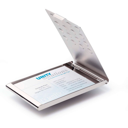 Визитница карманная "Business Card Box Chrome", серебристый - 2