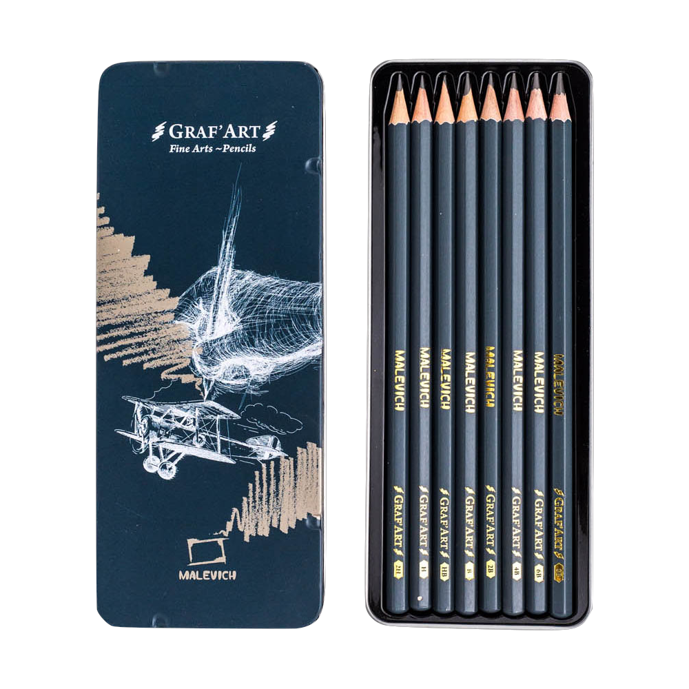 Набор чернографитных карандашей Малевичъ "Graf'Art", 8 шт. - 2