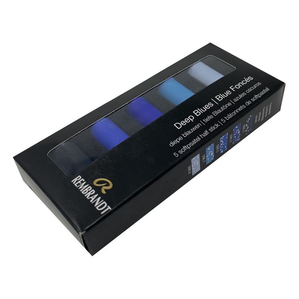 Набор мягкой пастели "Rembrandt Half Pastel", 5 цветов, темные синие - 3