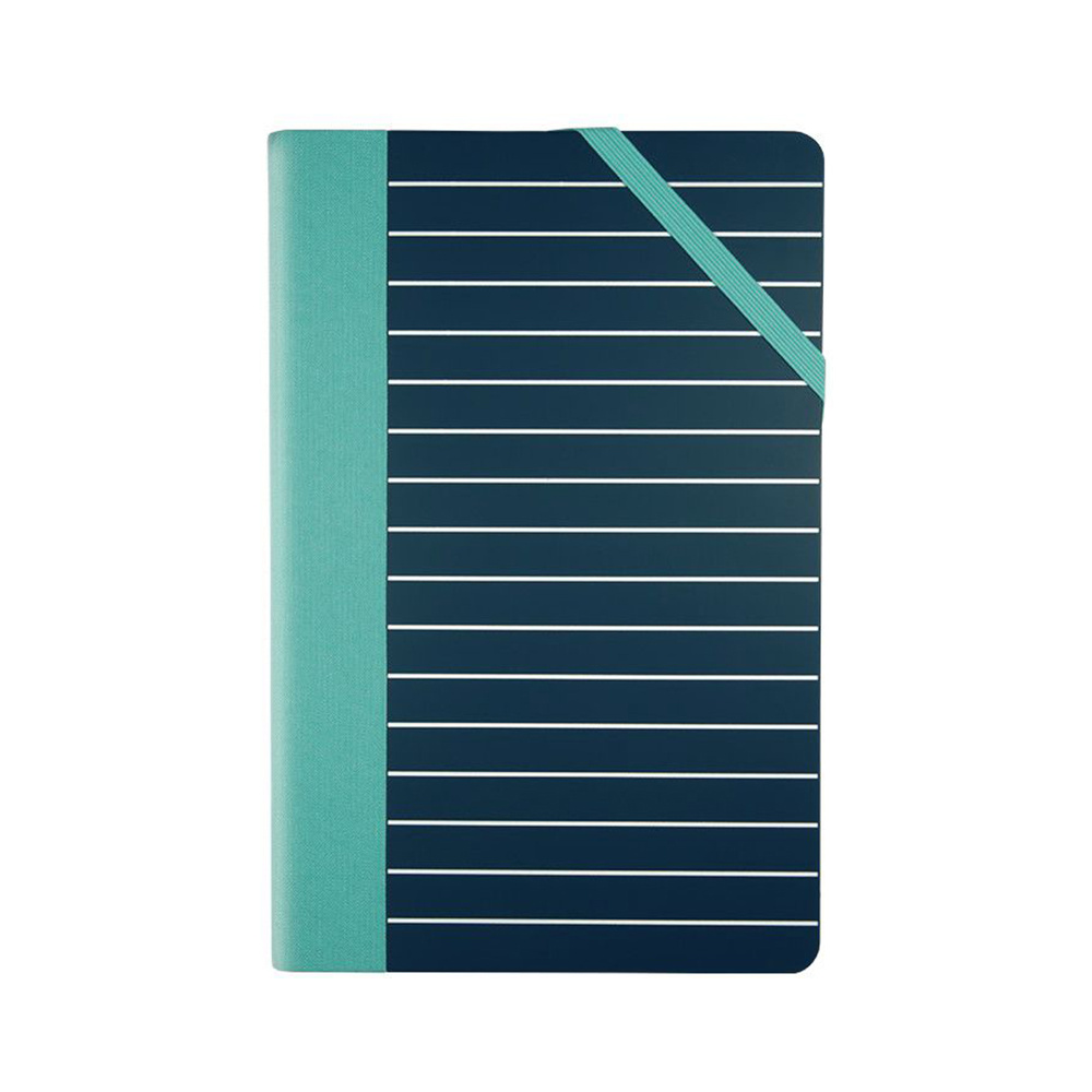 Блокнот "Medium Stripes", А5, 208 листов, клетка, голубой, черный