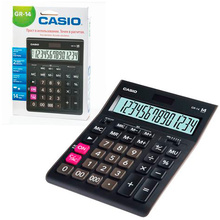 Калькулятор настольный Casio "GR-14", 14-разрядный, черный