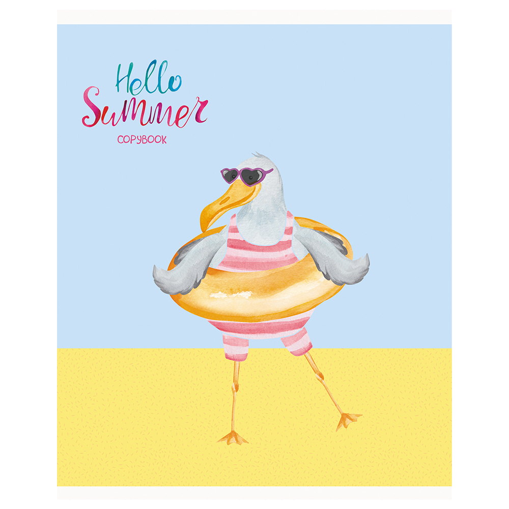 Тетрадь "Hello summer", А5, 48 листов, клетка, ассорти - 8