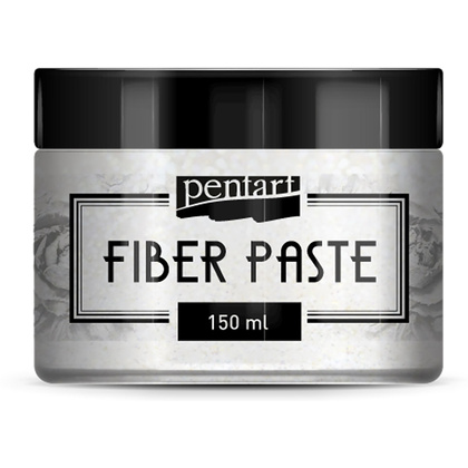 Текстурная паста "Pentart Fiber paste", 150 мл, белый