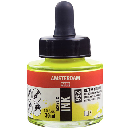 Жидкий акрил "Amsterdam", 256 флуоресцентный желтый, 30 мл, банка