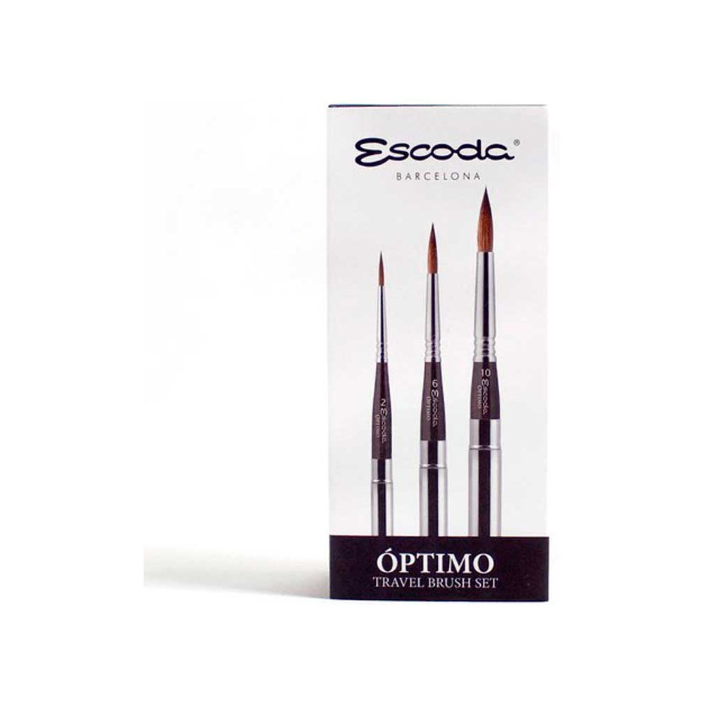 Кисть "Escoda Optimo", колонок, круглая, складная № 2, 6, 10