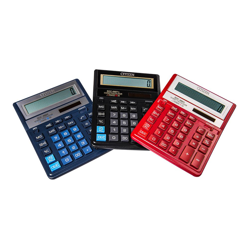 Калькулятор настольный Citizen "SDC-888XBL", 12-разрядный, синий - 4