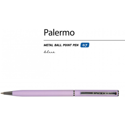 Ручка шариковая автоматическая "Palermo", 0.7 мм, сиреневый, серебристый, стерж. синий - 3