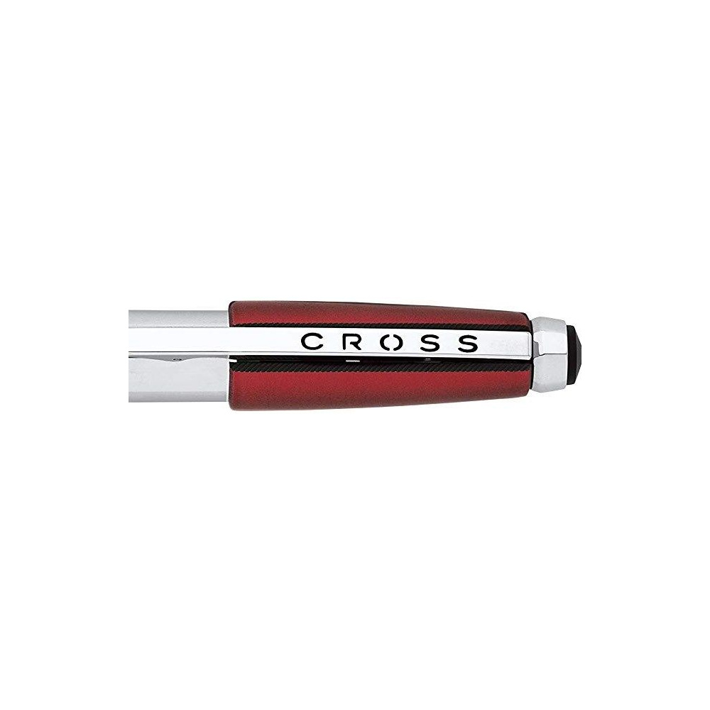 Ручка-роллер "Cross Edge", 0.7 мм, красный, серебристый, стерж. черный - 4