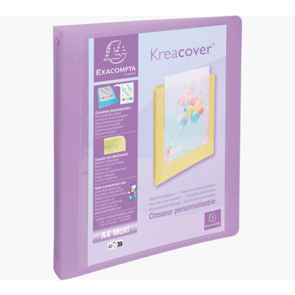 Папка на кольцах "Kreacover", 4 кольца, ассорти - 6