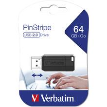 Карта памяти USB Flash "PinStripe Store 'n' Go", 64 гб, usb 2.0, черный
