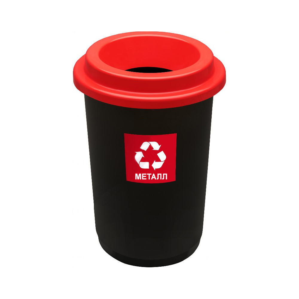Урна Plafor Eco Bin для мусора 50л, цв.черный/красный