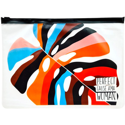 Папка для тетрадей "Abstract", 185х250 мм, на молнии, пластик, разноцветный