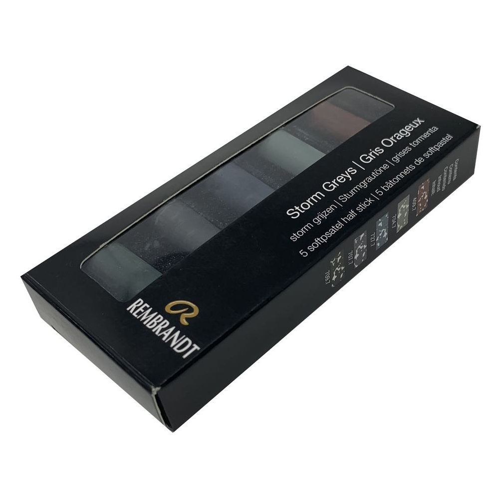 Набор мягкой пастели "Rembrandt Half Pastel", 5 цветов, насыщенные серые - 3