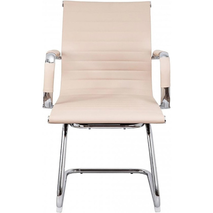 Стул для посетителей "MARIANI NEW ECO", хром, кожзам, бежевый - 2