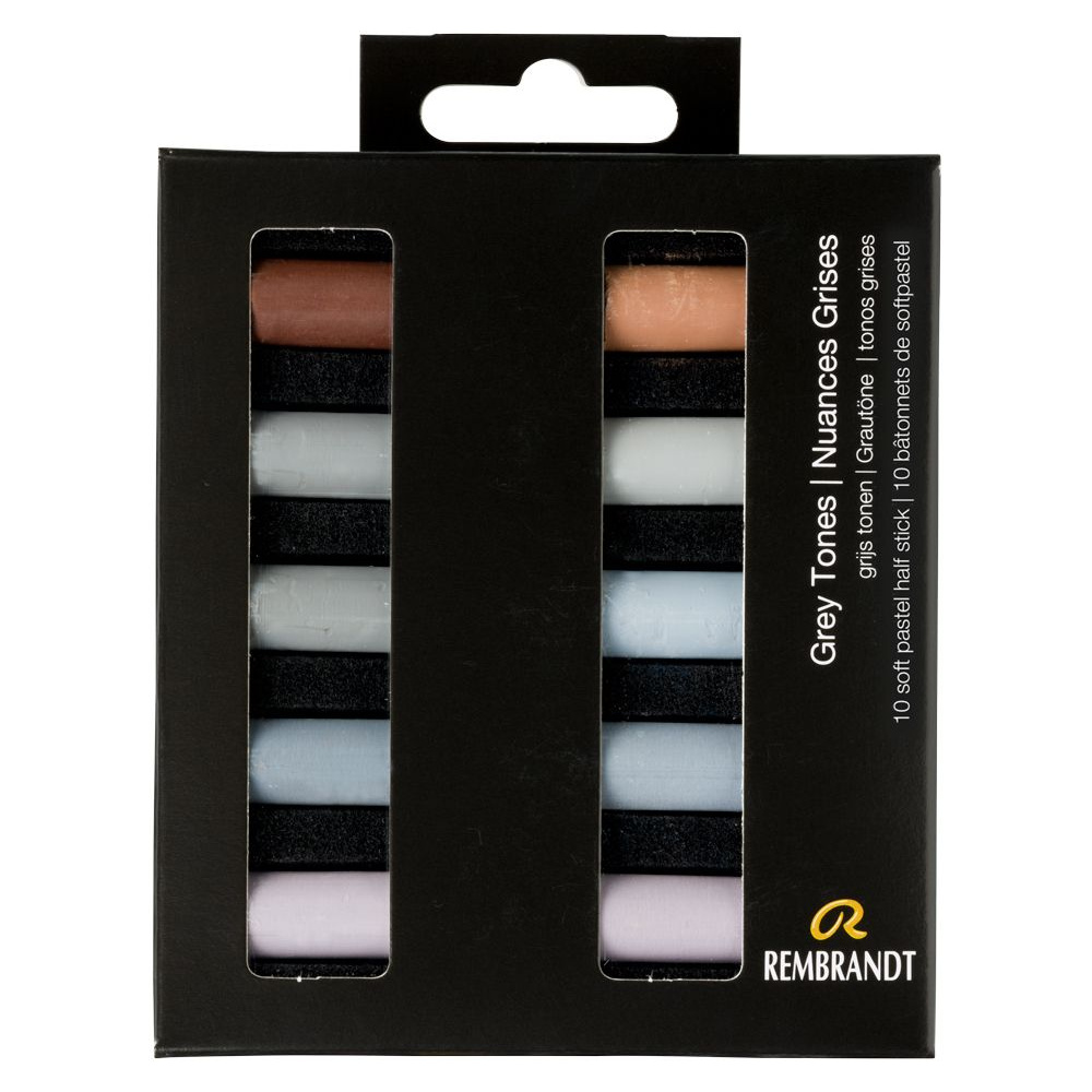 Набор мягкой пастели "Rembrandt Half Pastel", 10 цветов, серые тона