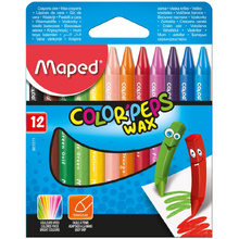 Мелки восковые Maped "Wax Crayons", 12 цветов, ассорти