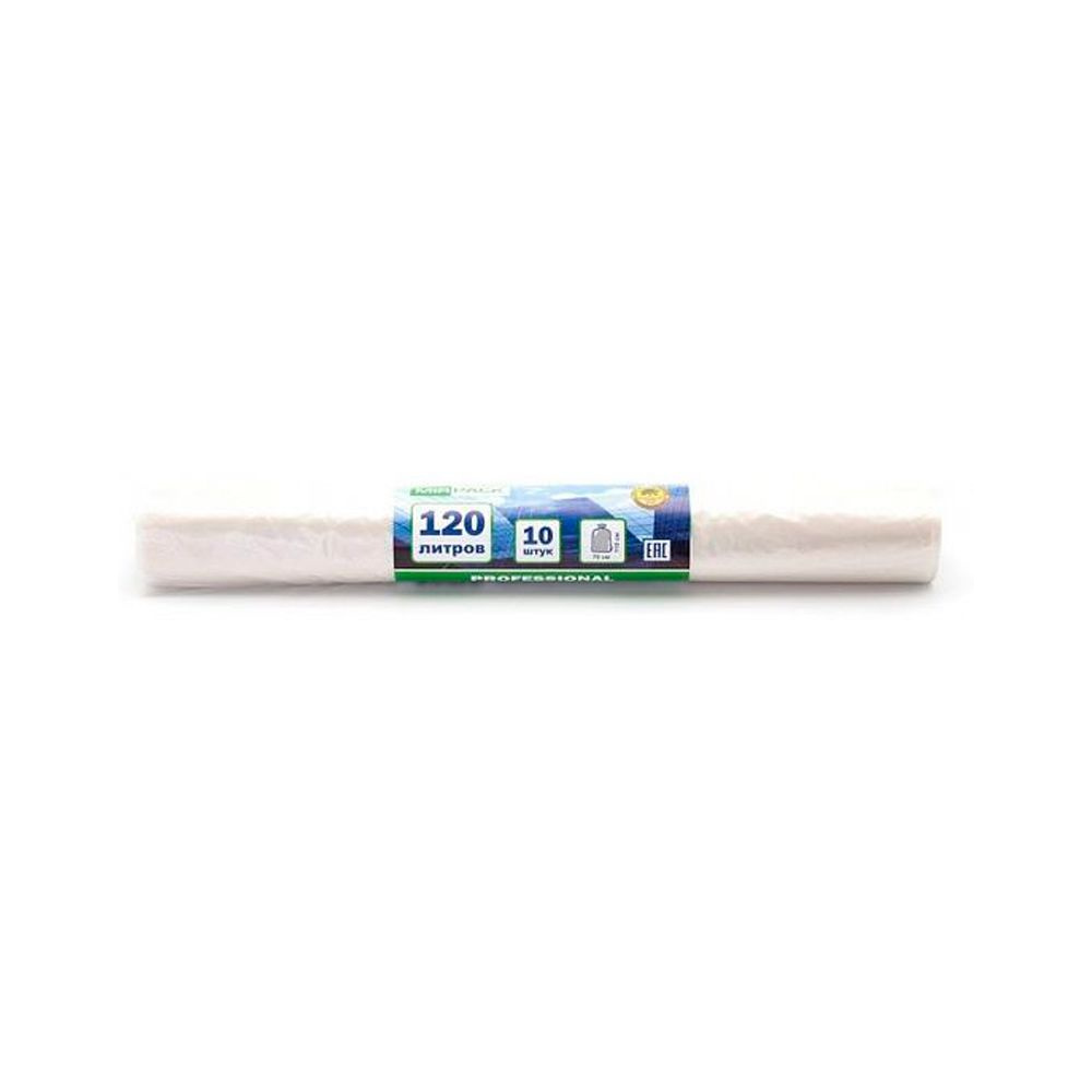 Мешки для мусора ПВД Mirpack Professional, 25 мкм, 120 л, 10 шт/рулон 25 мкм 